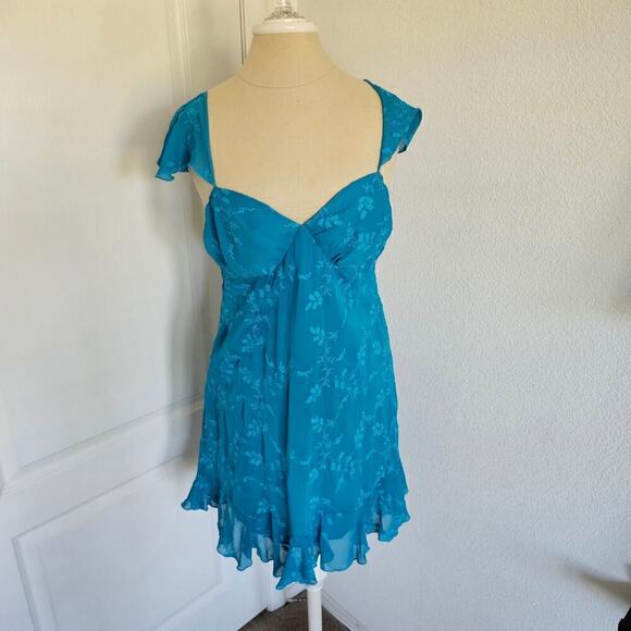 Betsey Johnson Beach Shift Mini Dress sz M Blue - Picture 2 of 7